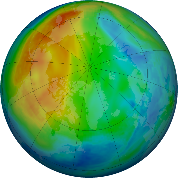 Arctic ozone map for 06 December 1993